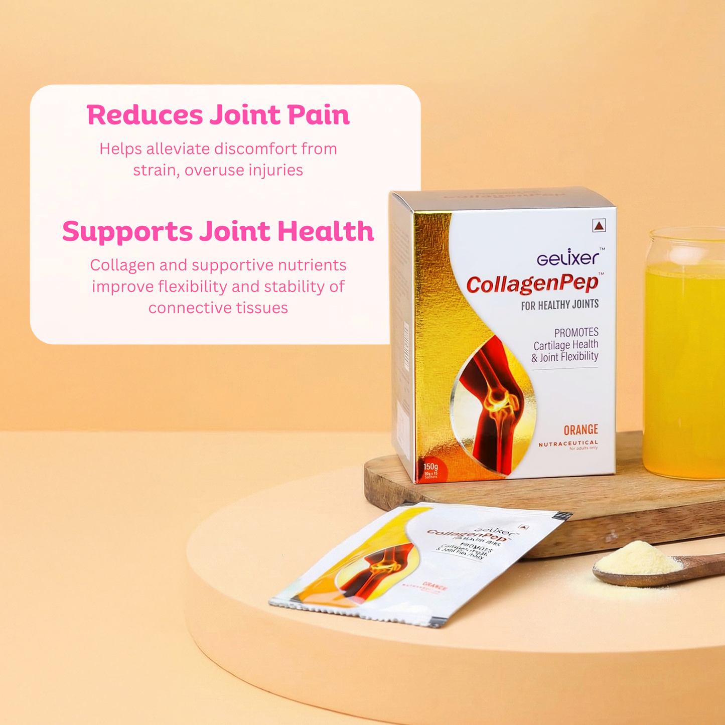 Gelixer CollagenPep (Orange flavour) 150 g  (10 g each x 15 sachets)