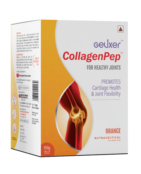 Gelixer CollagenPep supplement box for healthy joints on a white background
