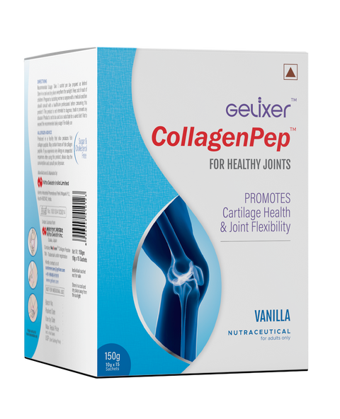 Gelixier CollagenPep supplement box for healthy joints on a white background