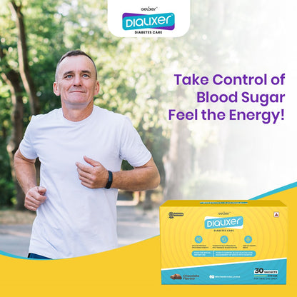 Dialixer for Diabetes Care. Patented, scientifically designed protein formula to help manage blood sugar. (Chocolate flavour) 270 gm - 9 gm each in 30 Sachets