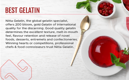 Nitta Gelatin – 200 bloom, premium Gold gelatin (500 gm)